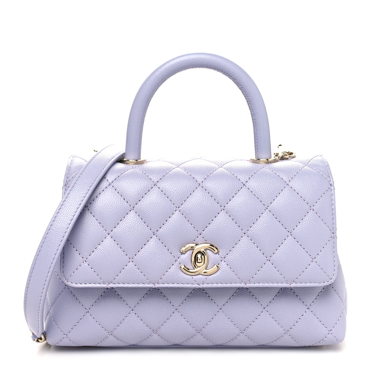 Chanel Caviar Quilted Mini Coco Handle Flap Light Purple 1 of 10