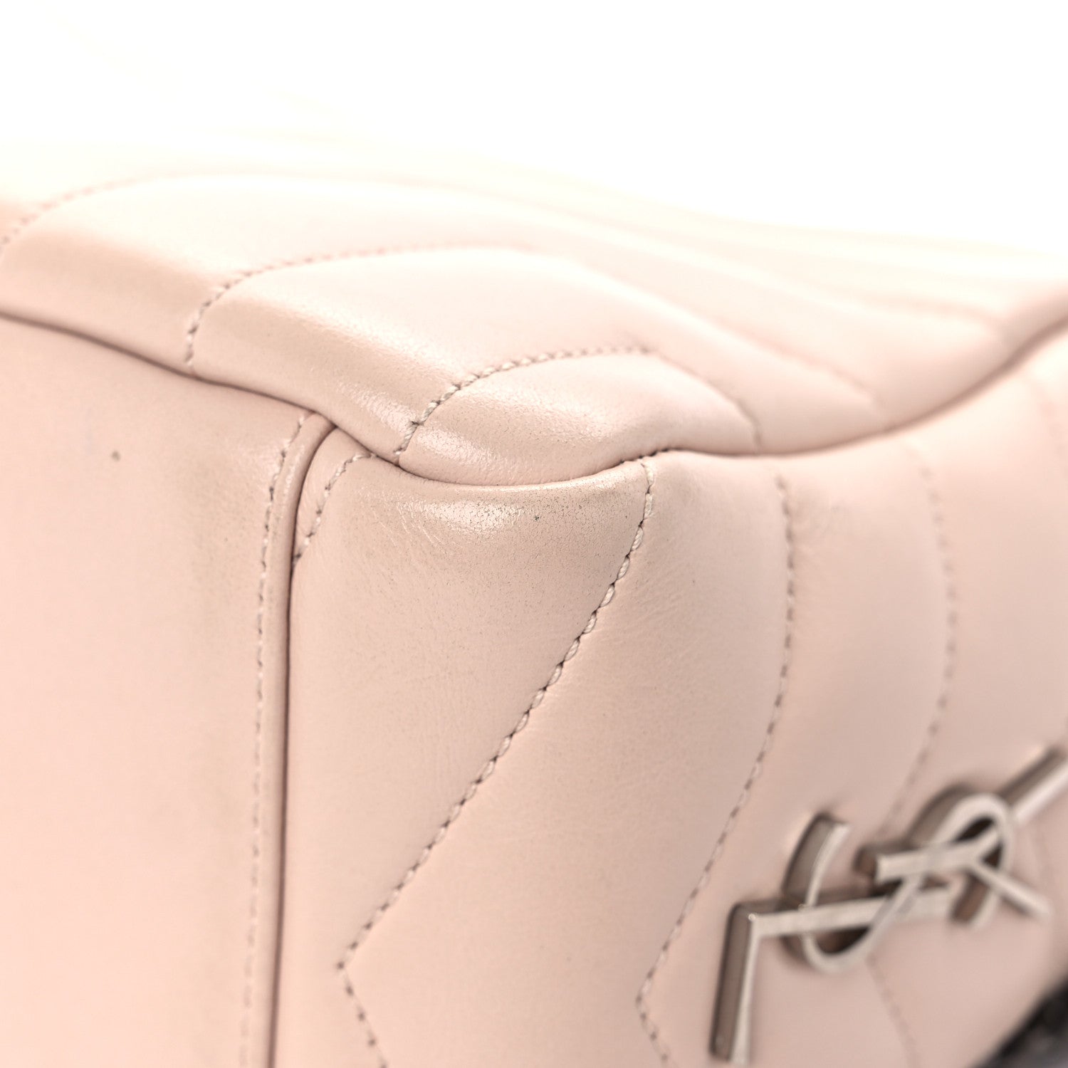 Saint Laurent Calfskin Y Quilted Monogram Small Loulou Bowling Bag Nude Powder 9 of 14