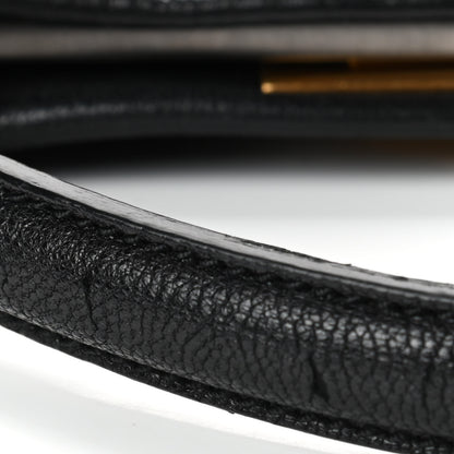 Fendi Goatskin Stingray Medium Peekaboo Iconic Satchel Black 6 of 6