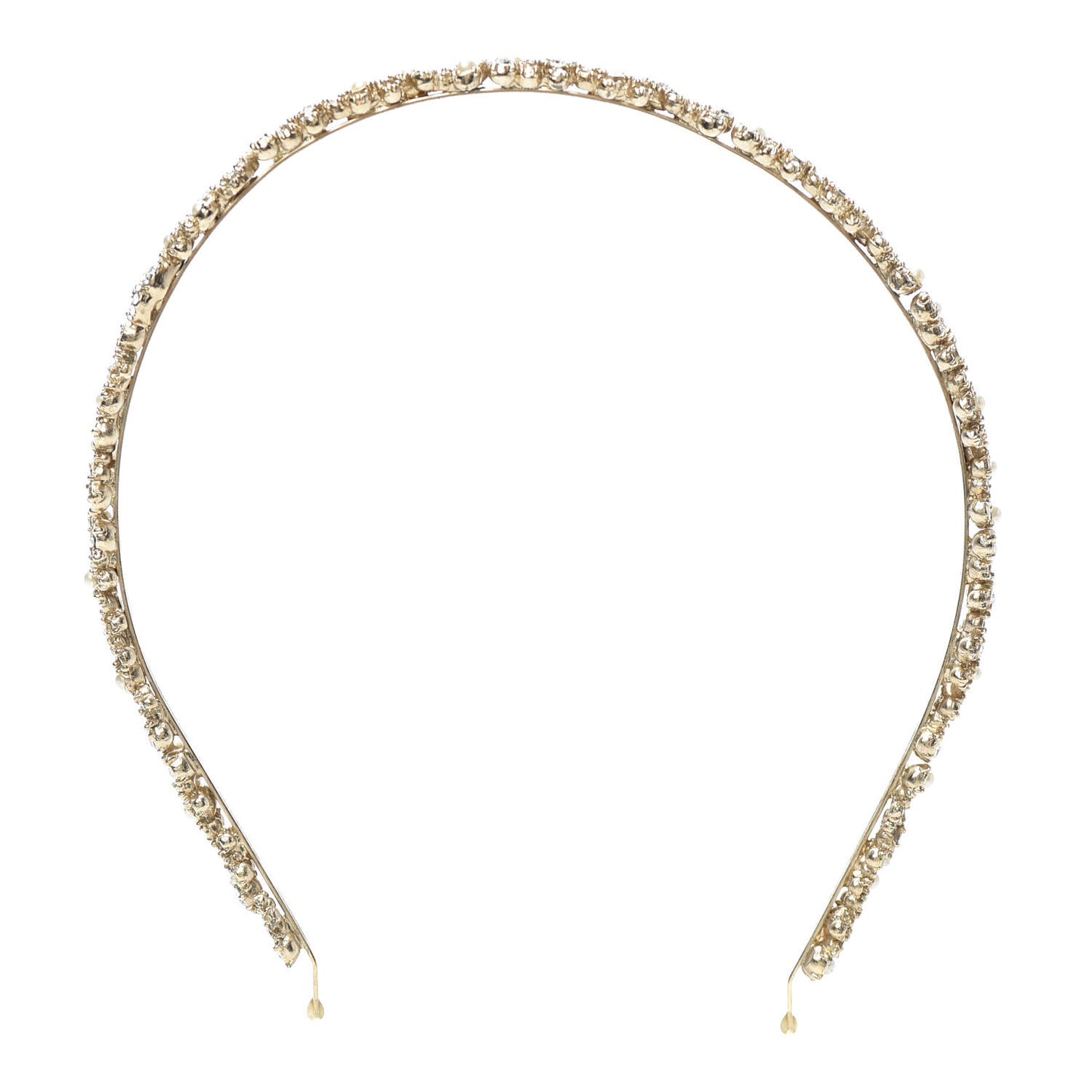 Pearl Crystal CC Headband Gold