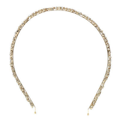 Chanel Pearl Crystal CC Headband Gold 1 of 4