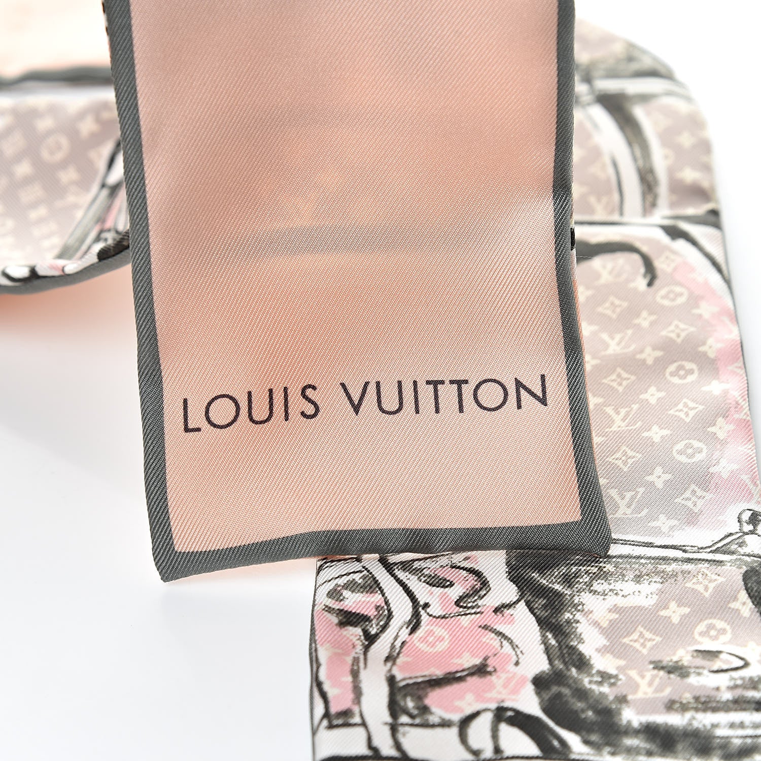 Louis Vuitton Silk Monogram Trunks Bandeau Rose Poudre 5 of 5