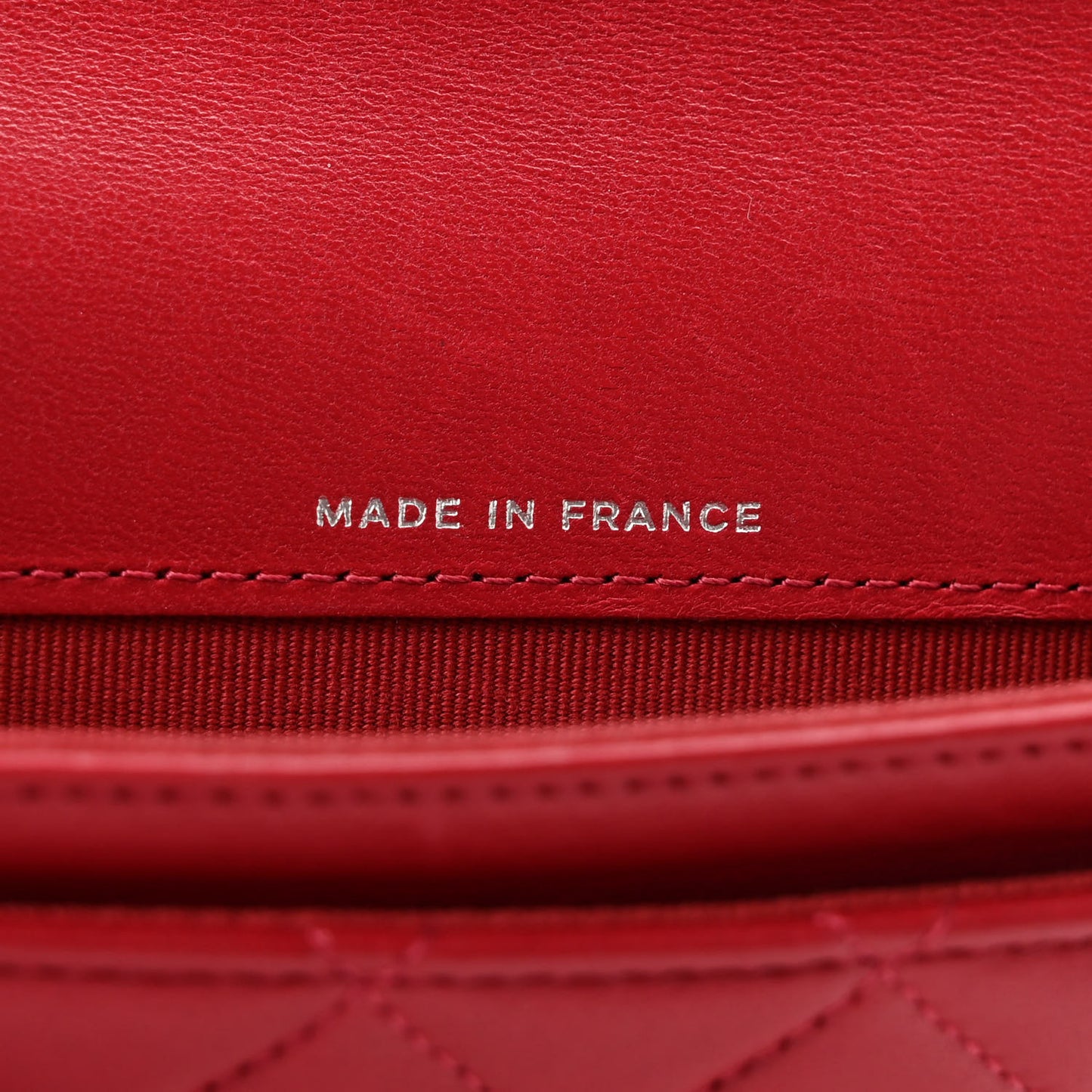 Lambskin Quilted Flap Card Holder Wallet Red