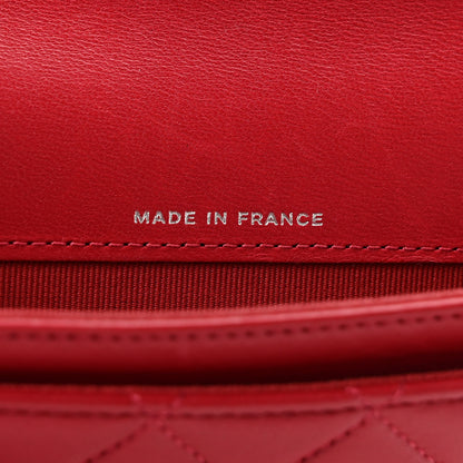Chanel Lambskin Quilted Flap Card Holder Wallet Red 7 of 10