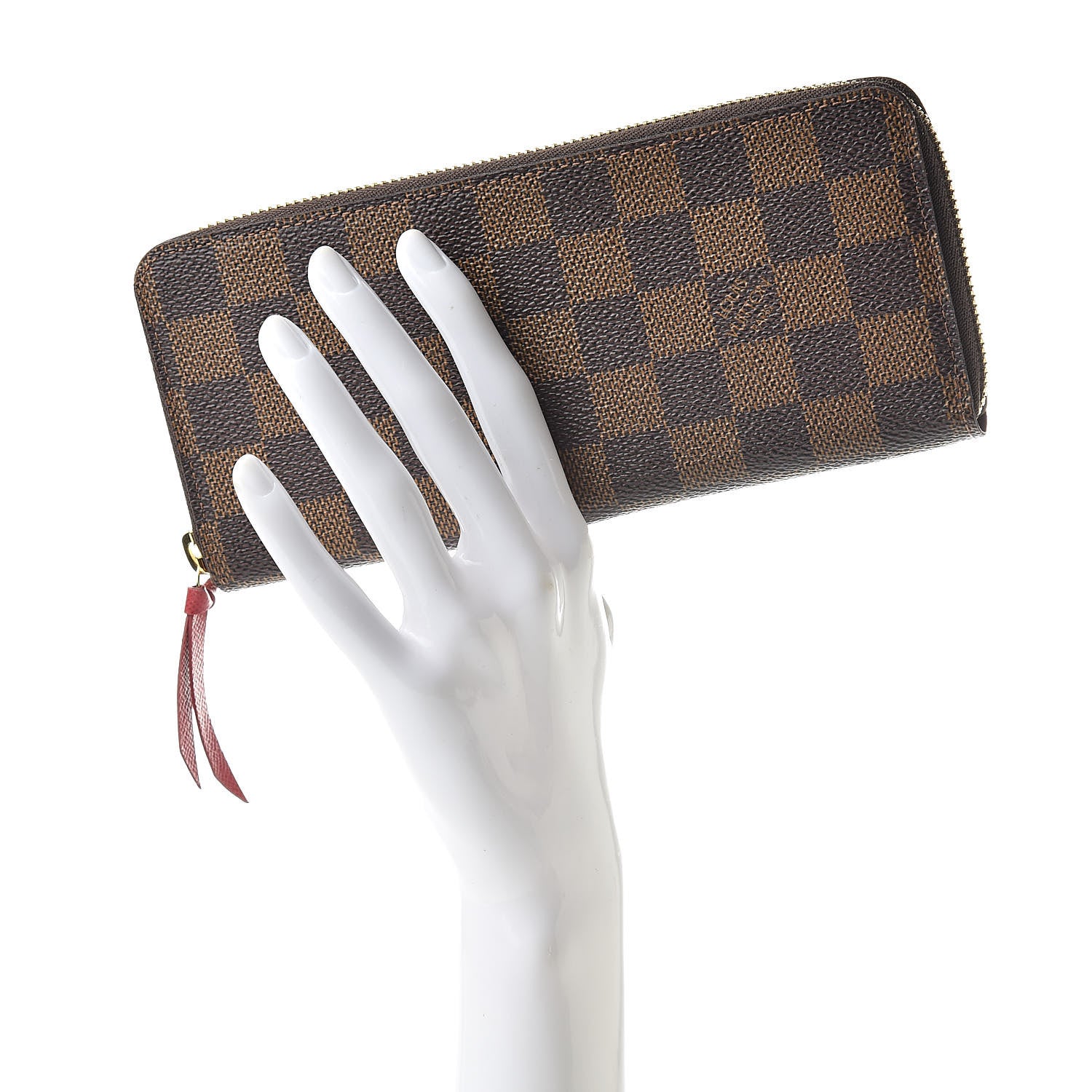 Louis Vuitton Damier Ebene Clemence Wallet Cherry 2 of 7