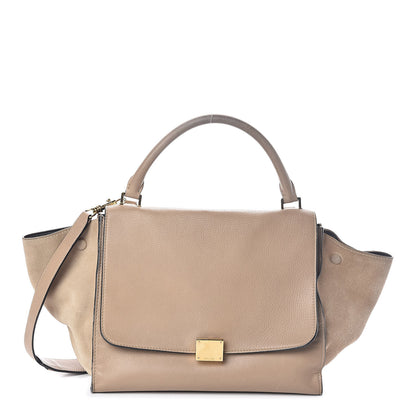 Celine Drummed Calfskin Suede Medium Trapeze Dune 1 of 10