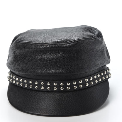Gucci Calfskin Studded Cellarius Hat L Black 3 of 8