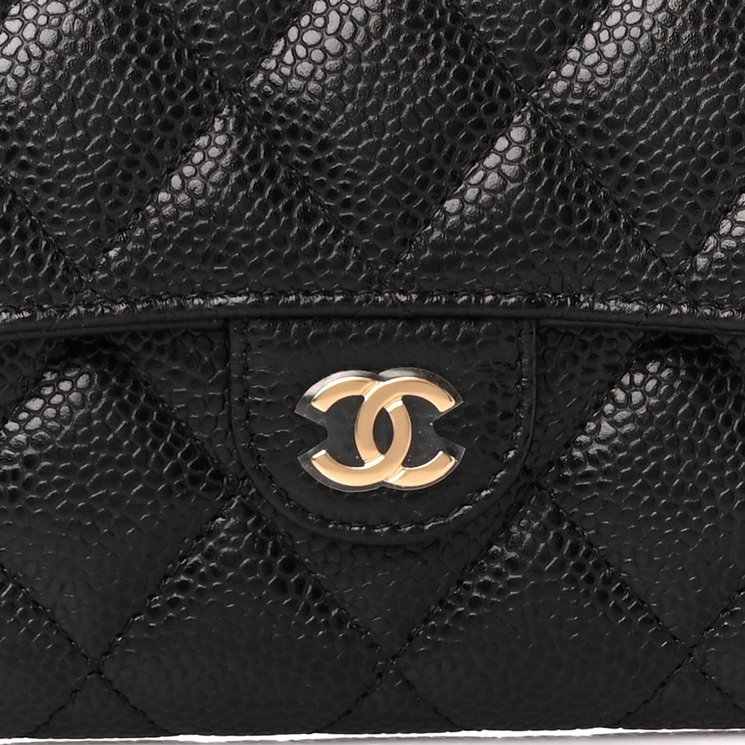 Chanel Caviar Quilted Large Gusset Flap Wallet Black 9 of 11