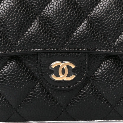 Chanel Caviar Quilted Large Gusset Flap Wallet Black 9 of 11