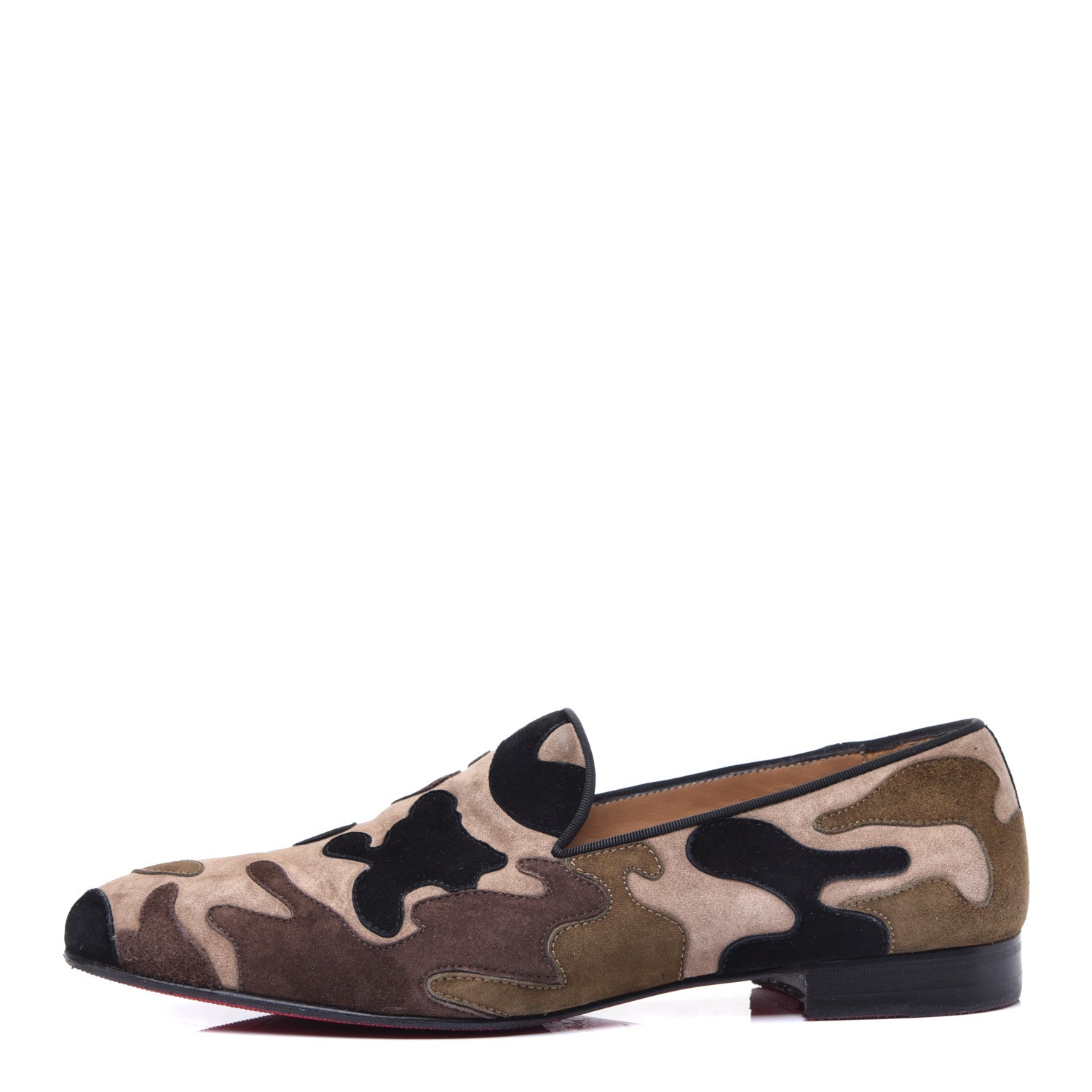 Christian Louboutin Suede Mens Mercenaire Flat Loafers 43.5 Beige Black 1 of 7