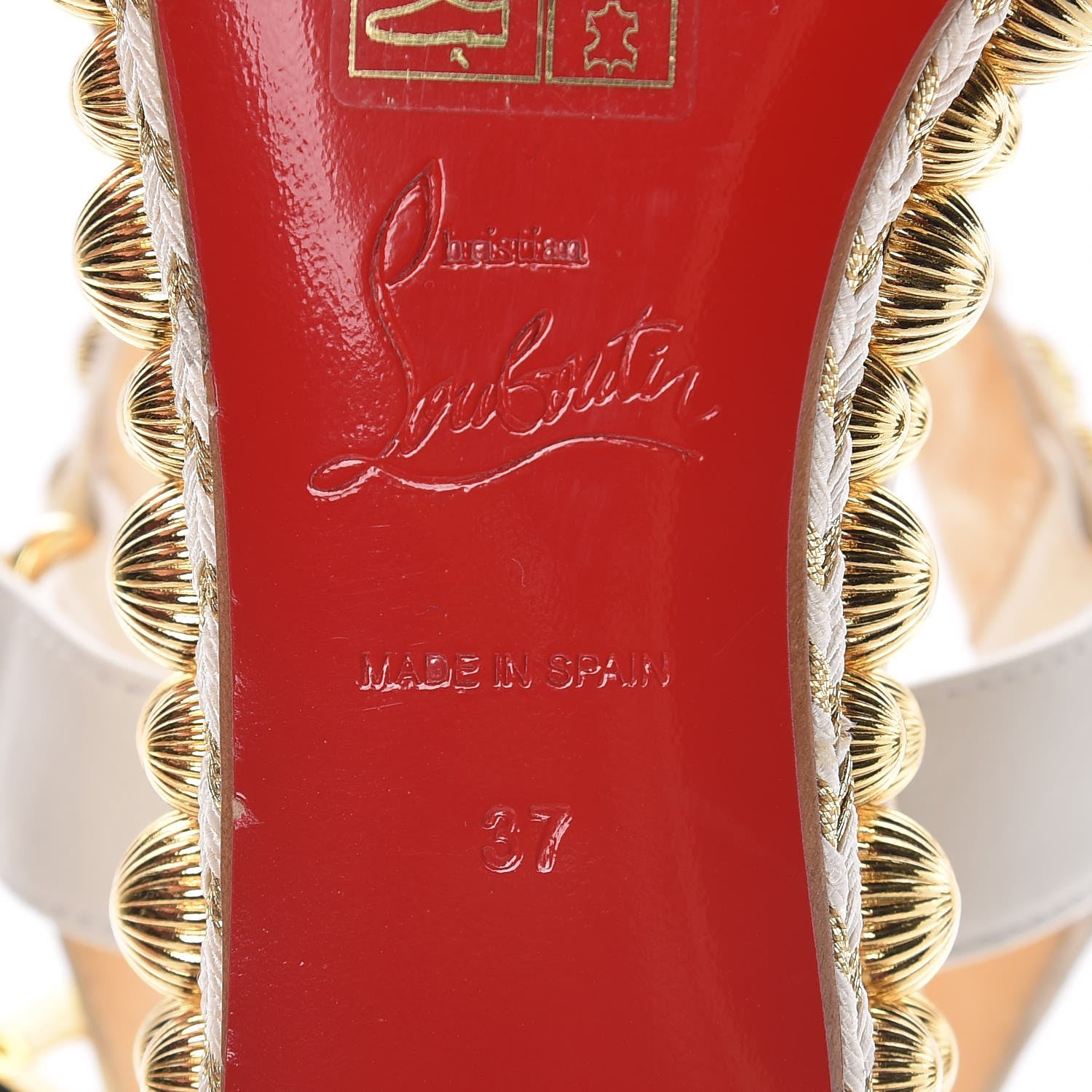 Christian Louboutin Shiny Nappa Rondaclou 60 Platform Sandals 37 Latte 6 of 8