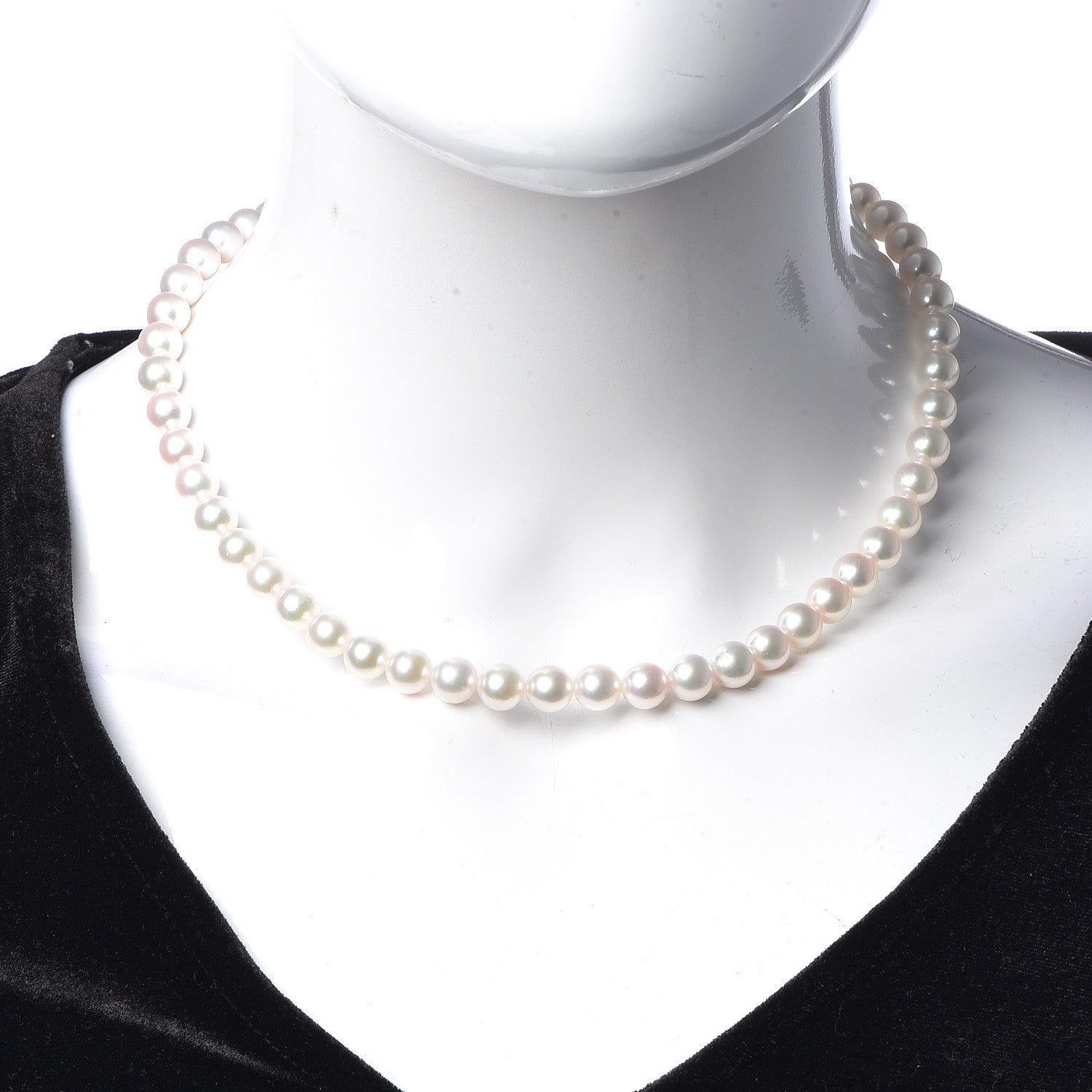 Mikimoto Sterling Silver Akoya Pearl 7.5mm-8mm Pearl Strand Necklace 17 2 of 6