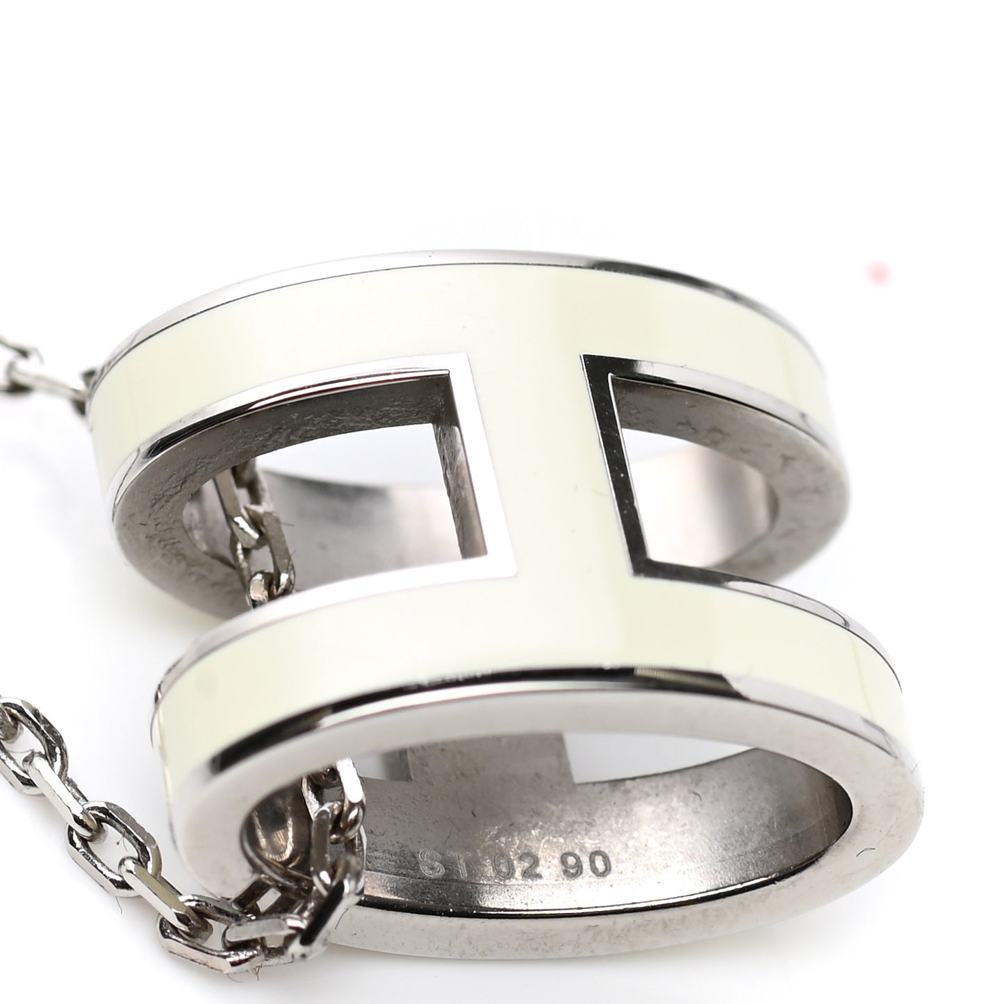 Lacquered Palladium Pop H Pendant Necklace White