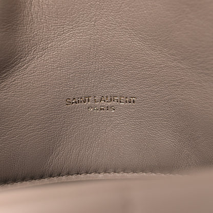 Saint Laurent Lambskin Quilted Small Loulou Puffer Monogram Chain Satchel Dark Beige 6 of 12