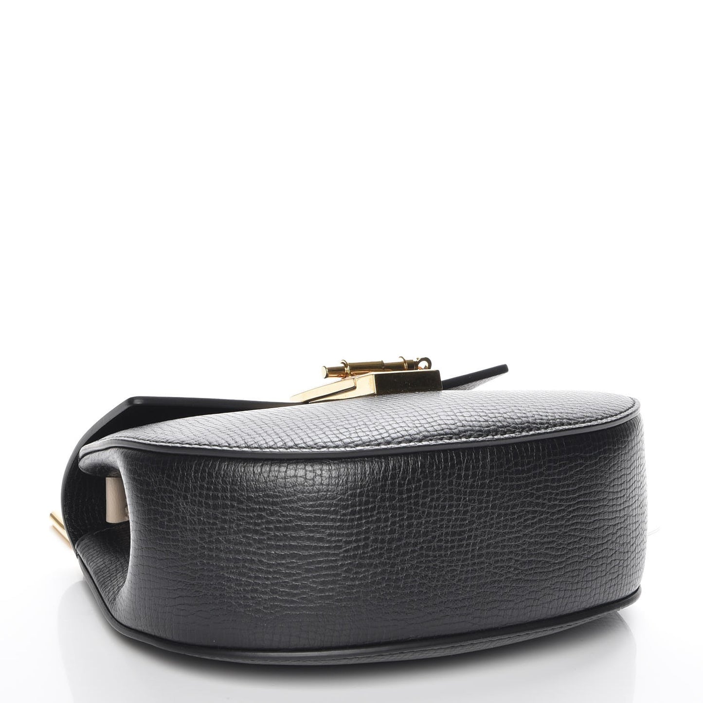 Grained Calfskin Lambskin Mini Bi-Color Drew Shoulder Bag Black Powder Beige