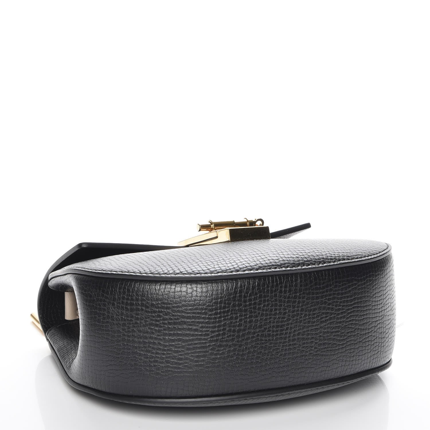 Chloe Grained Calfskin Lambskin Mini Bi-Color Drew Shoulder Bag Black Powder Beige 4 of 6