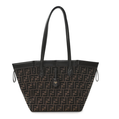 Fendi Fabric Jacquard Vitello Grace FF 1974 Medium Fendi Origami Tobacco Moro Ebano 1 of 12