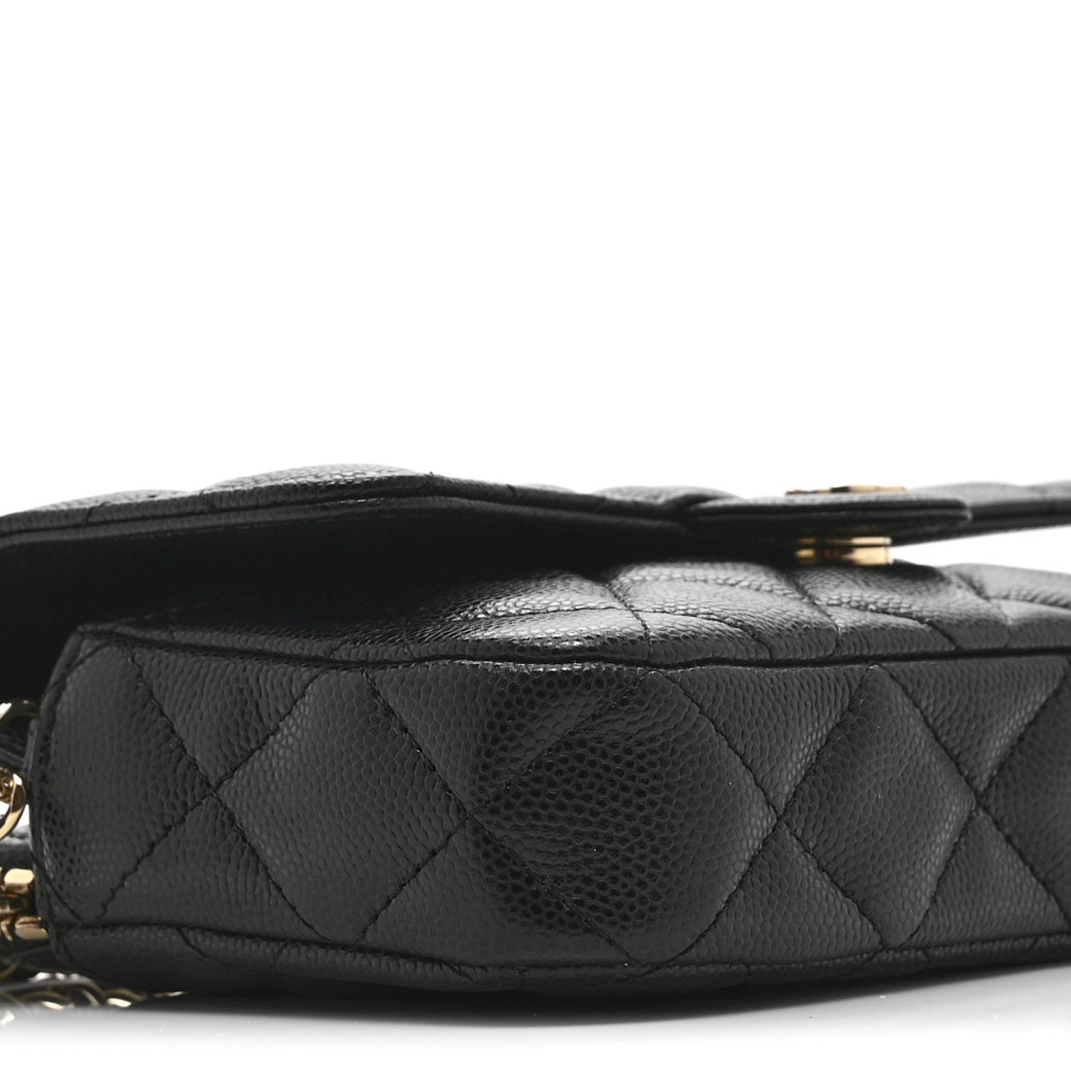 Chanel Caviar Quilted Flap Phone Holder With Chain Black Black 11 of 12