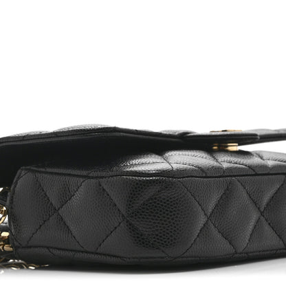 Chanel Caviar Quilted Flap Phone Holder With Chain Black Black 11 of 12