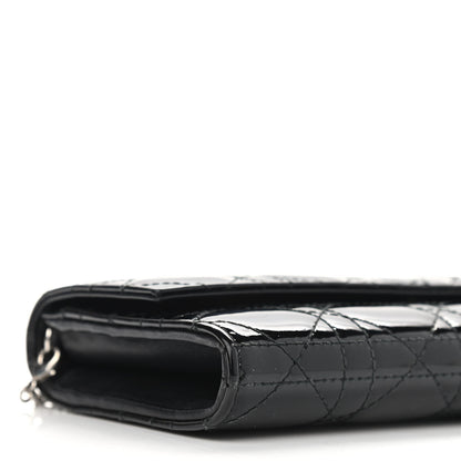 Christian Dior Patent Cannage Rendez-vous Chain Wallet Black 5 of 10