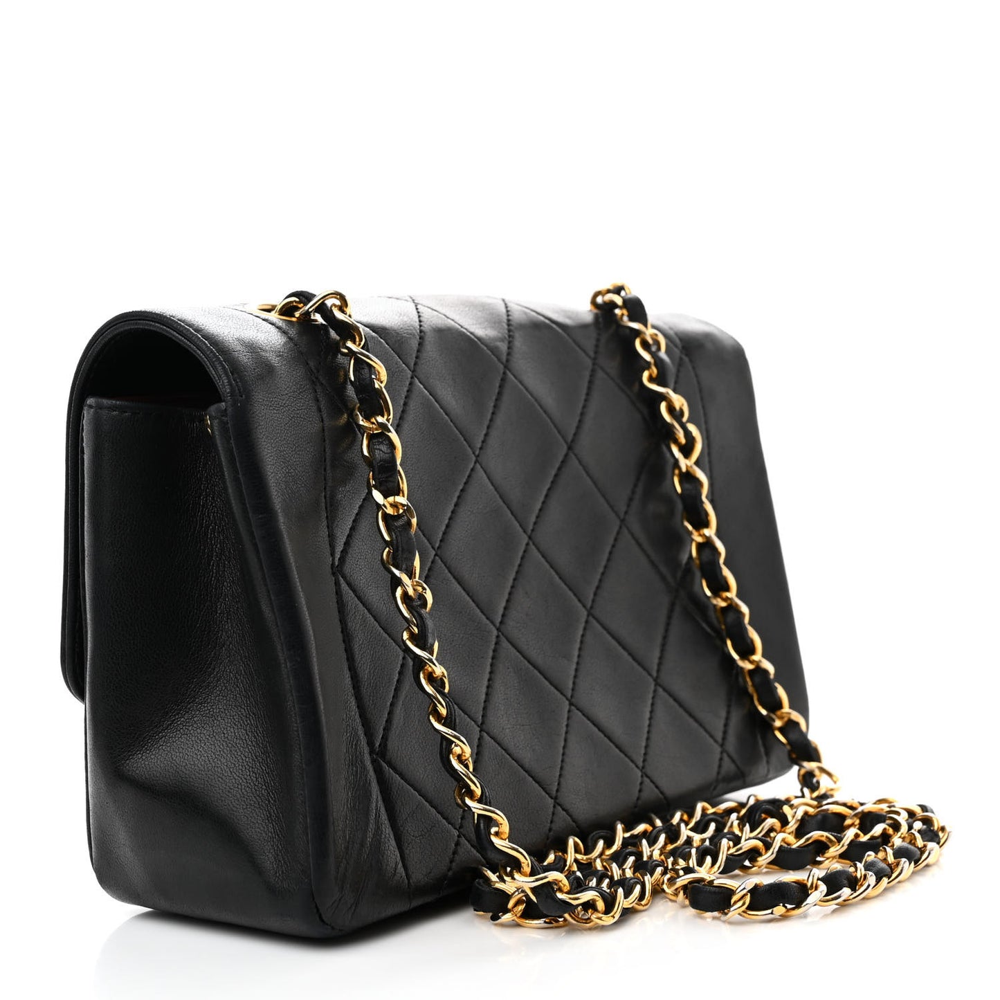 Lambskin Quilted Small Single Flap Black