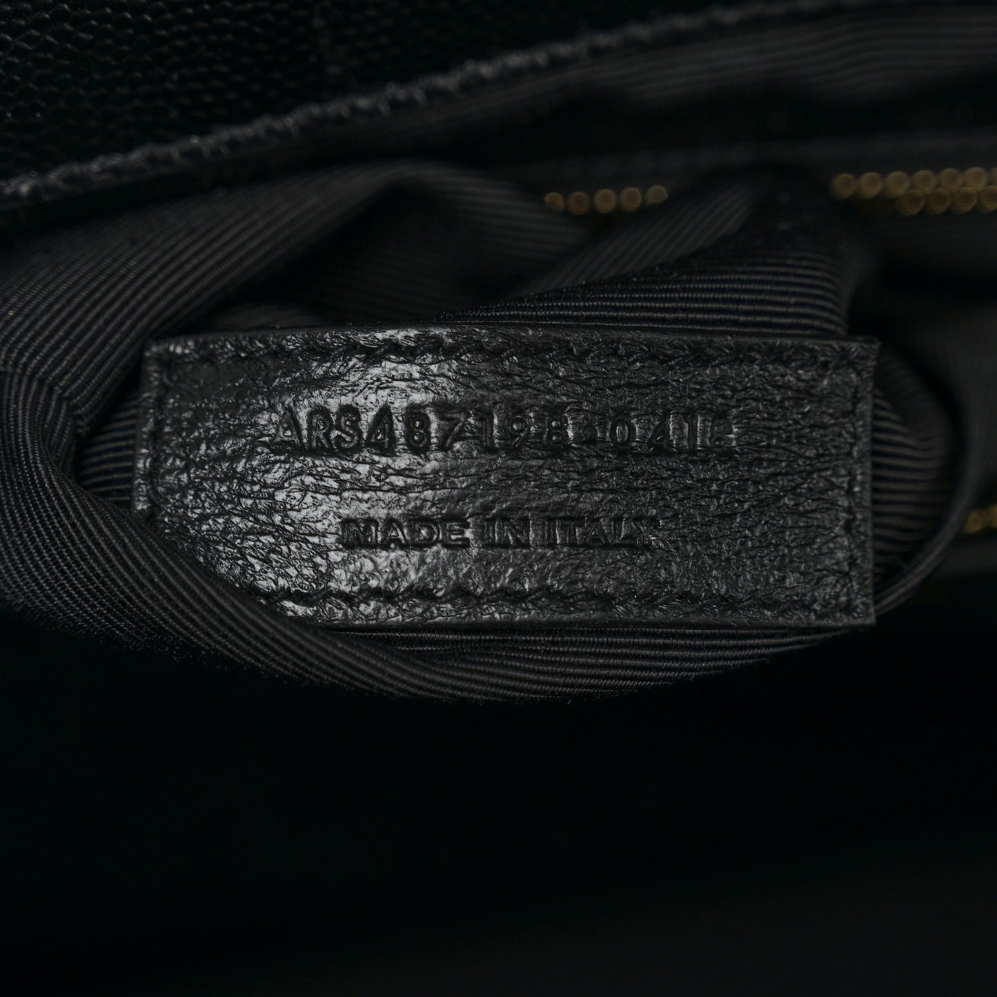 Grain De Poudre Textured Mixed Matelasse Large Triquilt Monogram Satchel Black