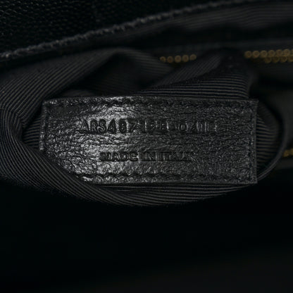 Saint Laurent Grain De Poudre Textured Mixed Matelasse Large Triquilt Monogram Satchel Black 7 of 11