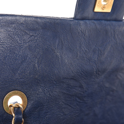 Chanel Calfskin Surpique Chevron Small Flap Navy 8 of 9