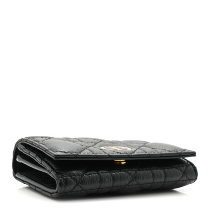 Christian Dior Supple Calfskin Cannage Caro Glycine Wallet Black 4 of 8