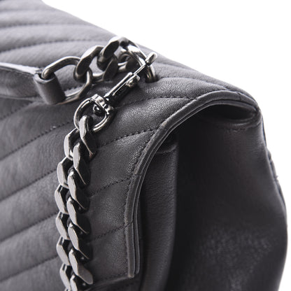 Saint Laurent Sheepskin Matelasse Chevron Monogram Large College Satchel Light Coal 18 of 20