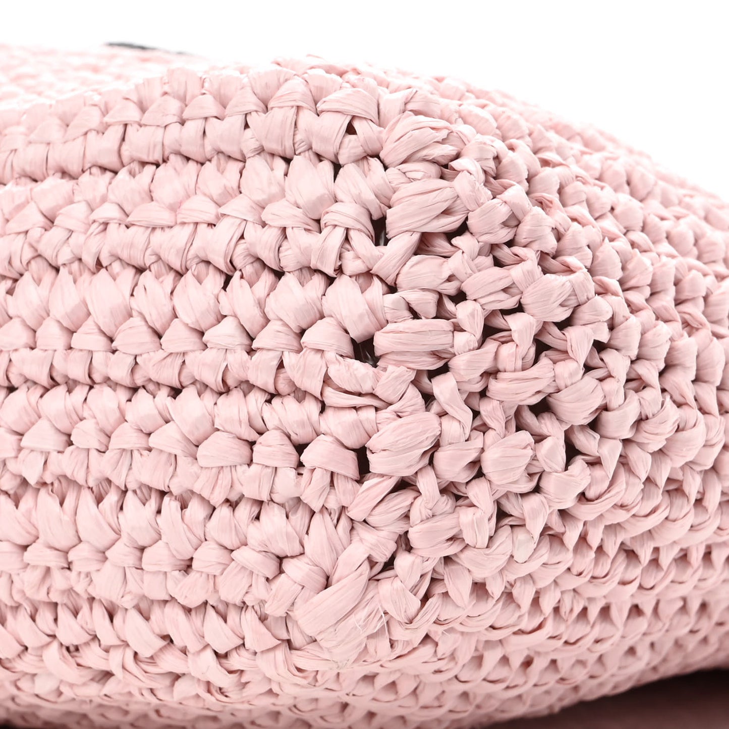 Yarn Raffia Effect Crochet Small Logo Tote Alabastro