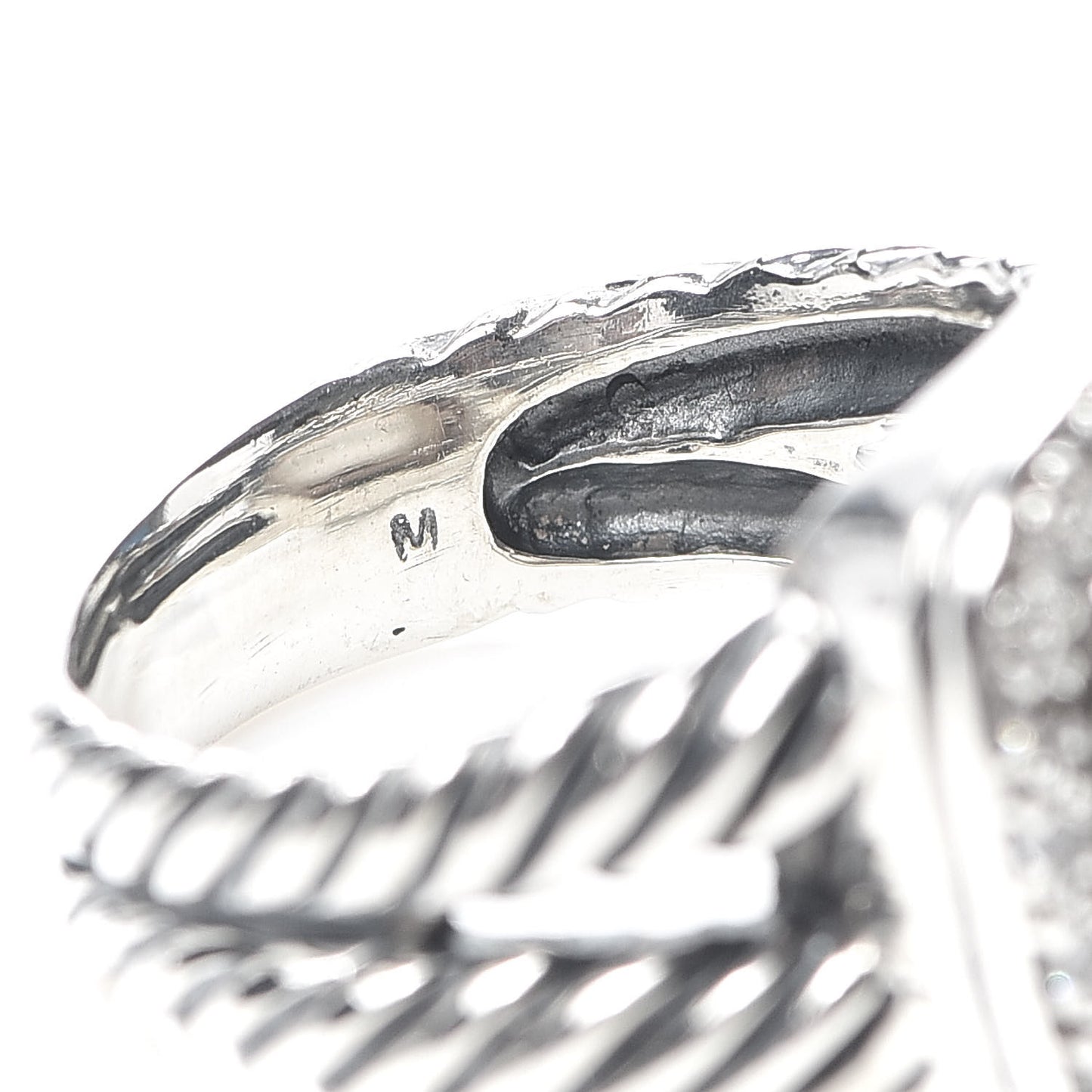 Sterling Silver Diamond Mother of Pearl 11mm Albion Ring 54 6.75