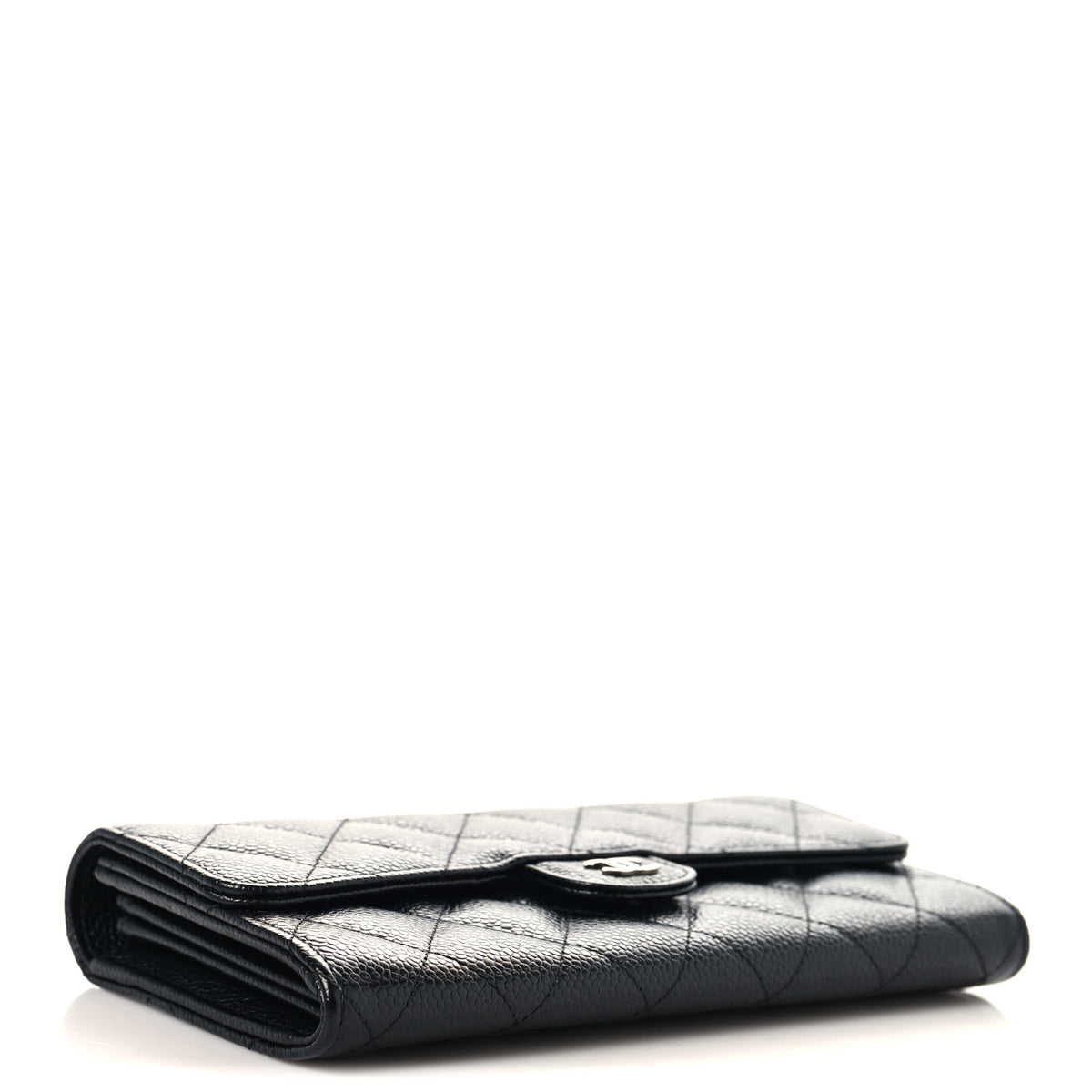 Chanel Caviar Quilted Large Gusset Flap Wallet Black 4 of 9