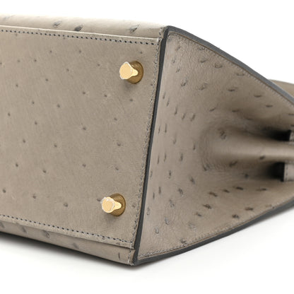 Hermes Ostrich Kelly Sellier 28 Gris Tourterelle 7 of 13