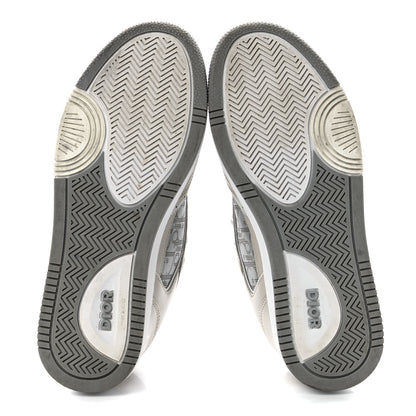 Christian Dior Smooth Calfskin Oblique Galaxy Perforated Mens B27 Low Top Sneakers 40 Beige Grey 5 of 9