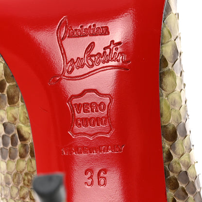 Christian Louboutin Snakeskin Yoyo 85 Peep Toe Pumps 36 Green 6 of 12