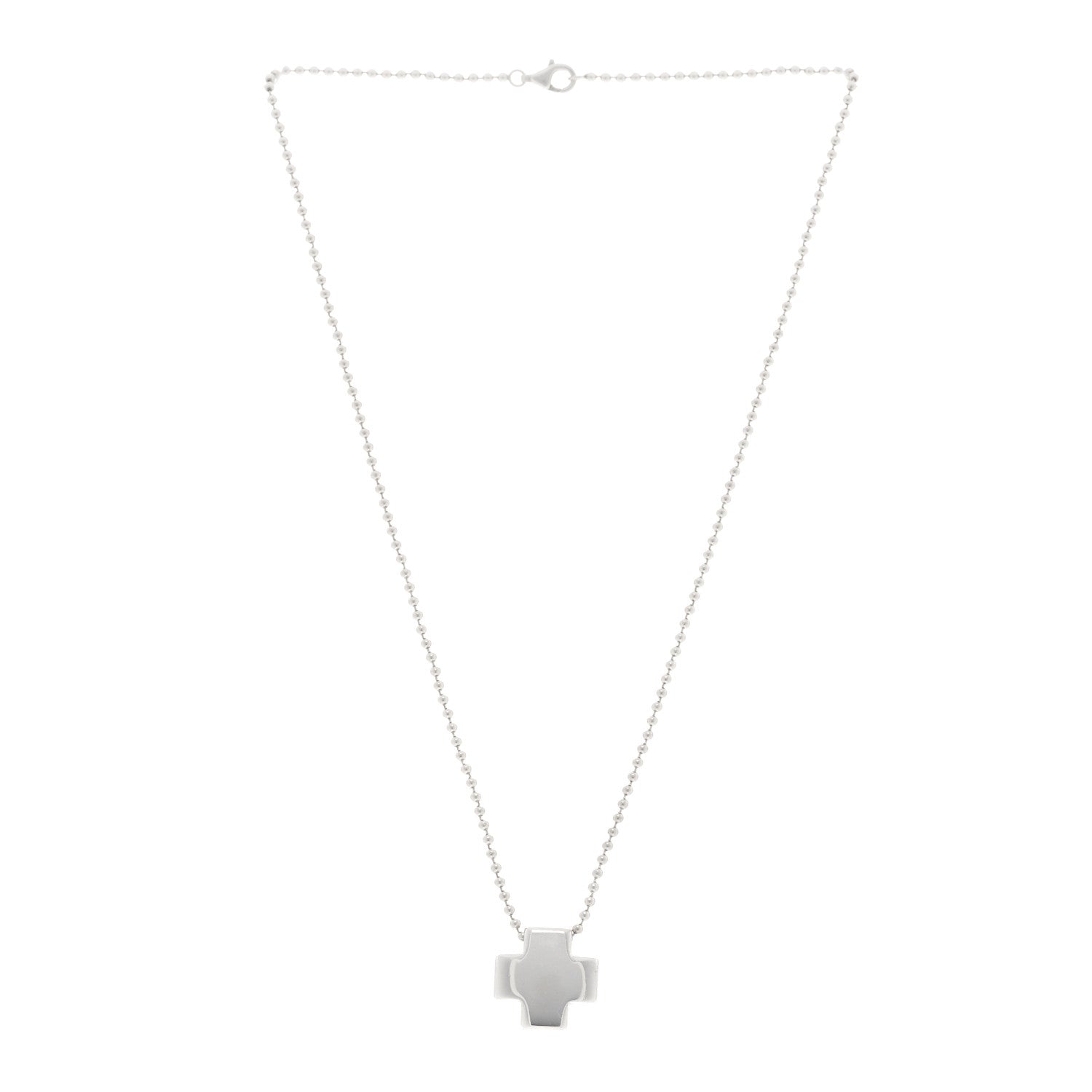 Tiffany Sterling Silver Square Cross Pendant Necklace 3 of 5