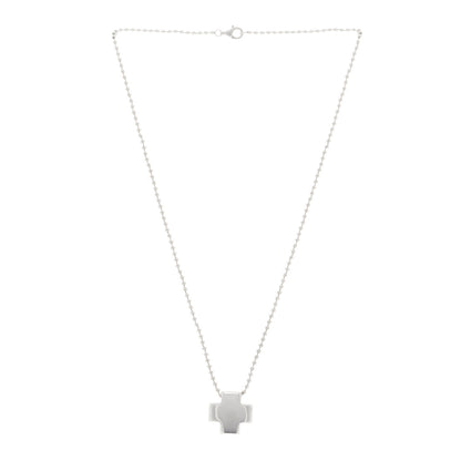 Tiffany Sterling Silver Square Cross Pendant Necklace 3 of 5