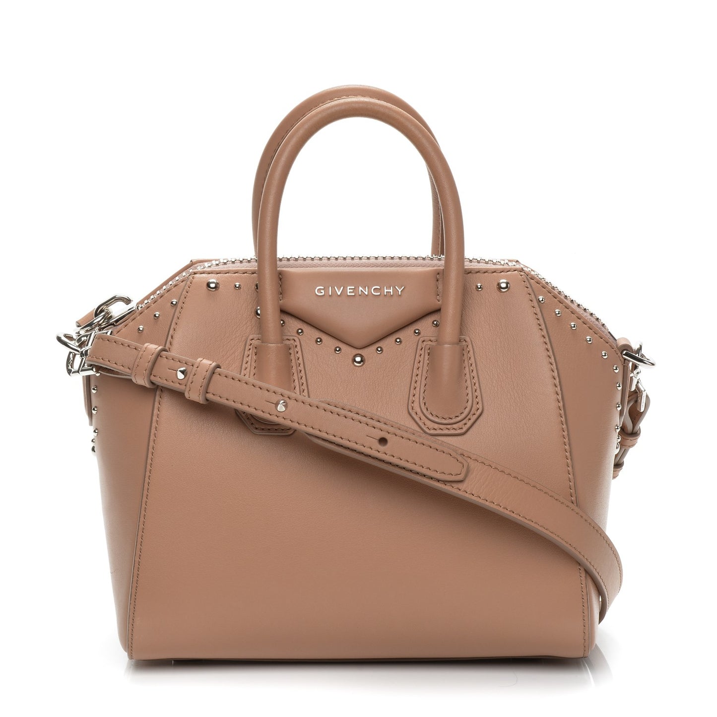 Smooth Calfskin Mini Studded Antigona Old Pink