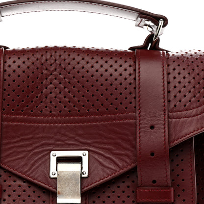 Proenza Schouler Lambskin Perforated Tiny PS1 Satchel Burgundy 9 of 14