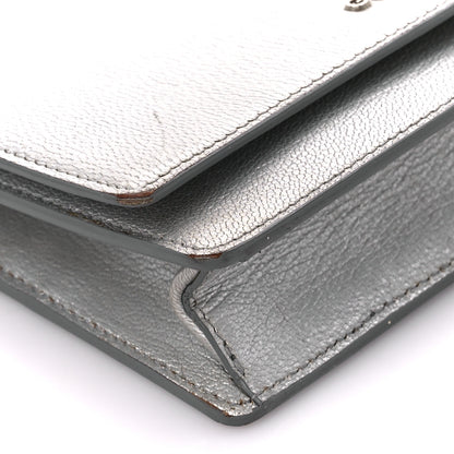 Givenchy Metallic Sugar Goatskin Pandora Chain Wallet Silver 10 of 11