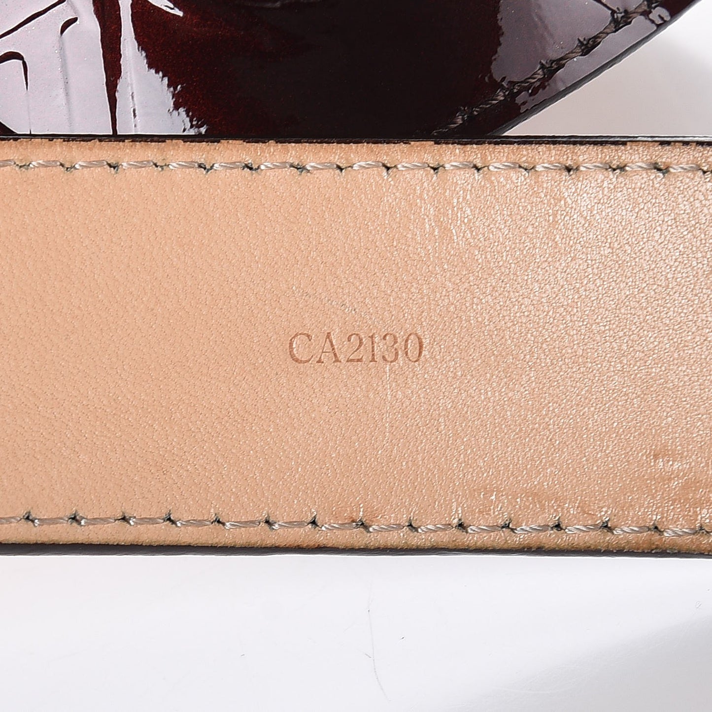 Vernis LV Frame Belt 95 38 Amarante