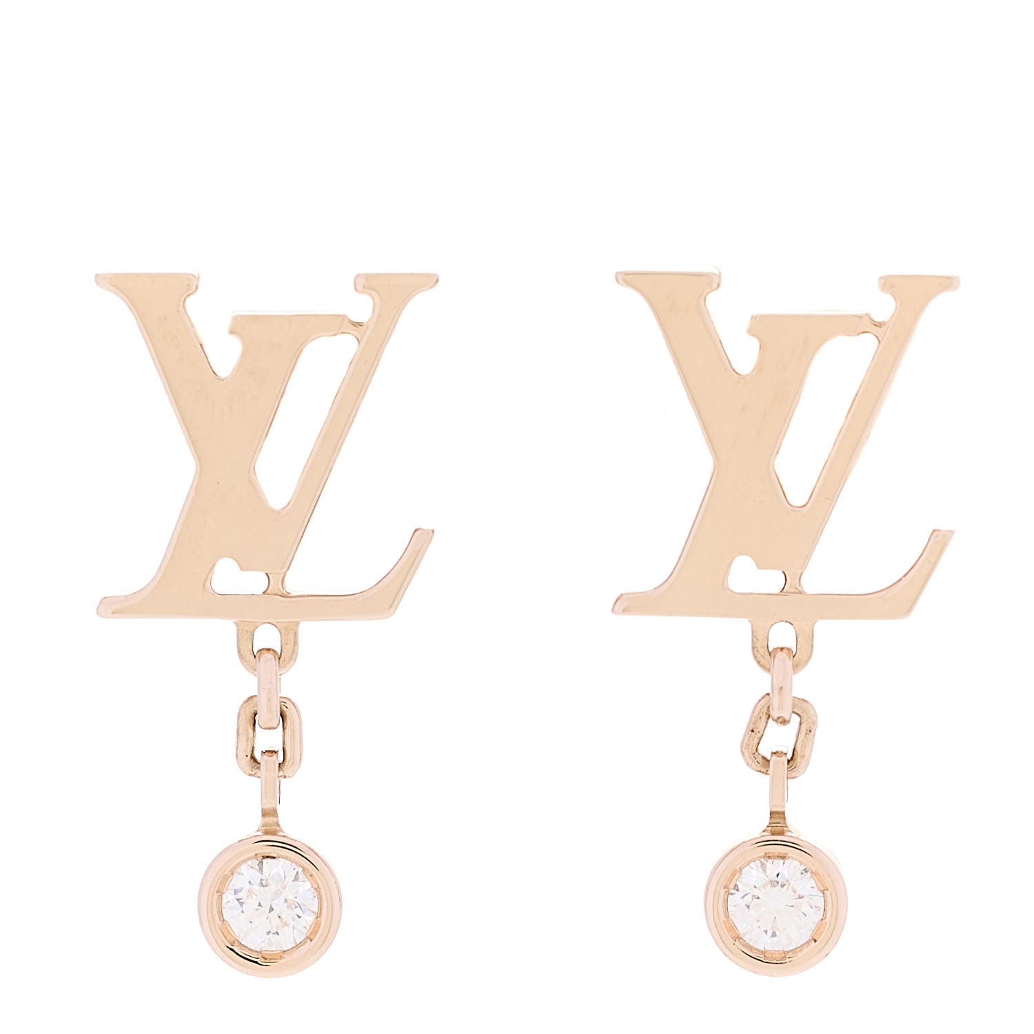 Louis Vuitton 18K Pink Gold Diamond Idylle Blossom LV Stud Earrings 1 of 5