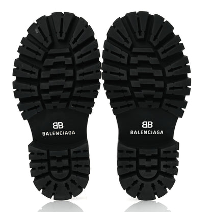 Balenciaga Jive Smooth Calfskin Logo Embossed Womens Tractor Platform 38 Black 7 of 11