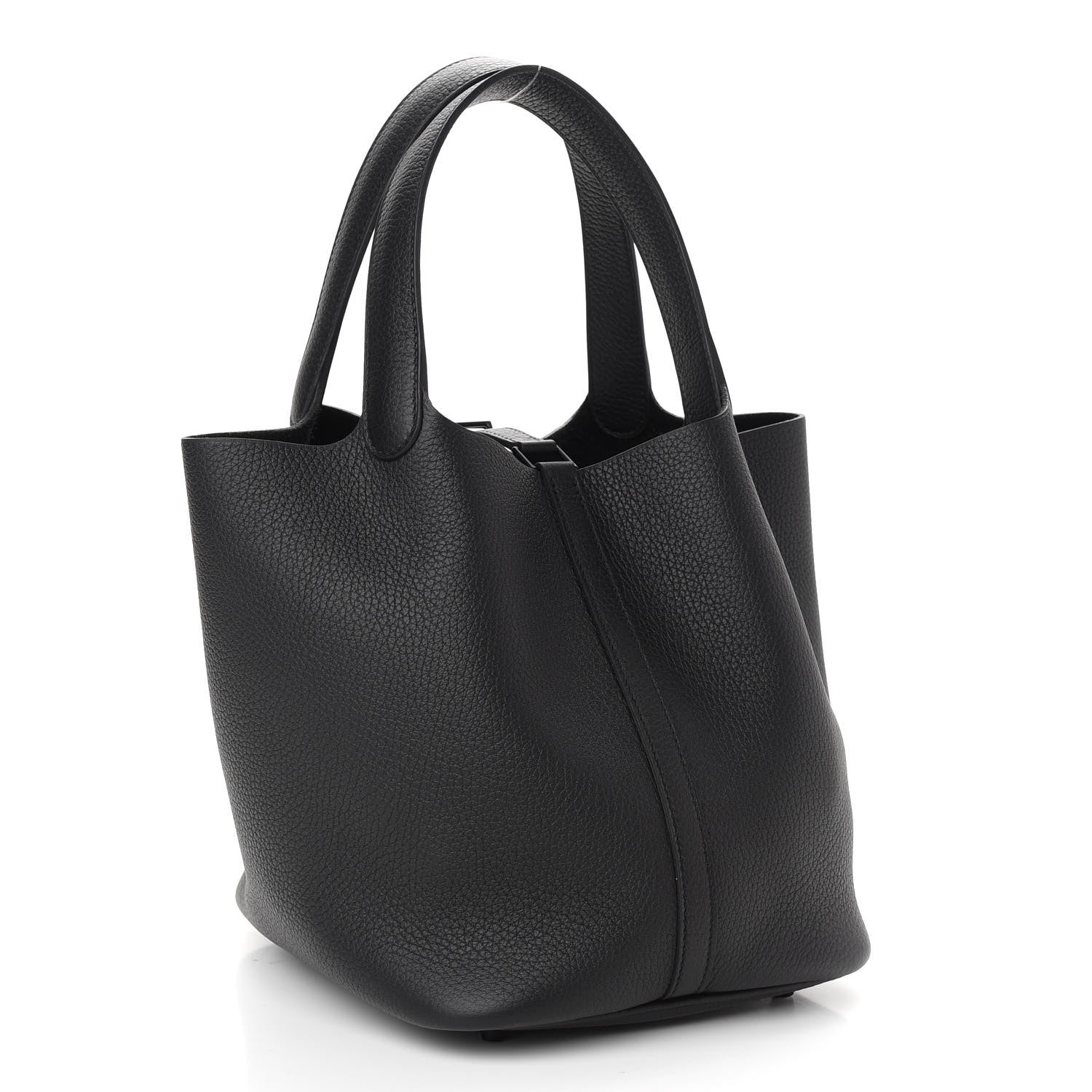 Hermes Taurillon Clemence Monochrome Picotin Lock 22 MM Black 2 of 8