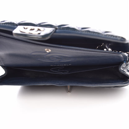 Chanel Patent Quilted Medium Double Flap Navy 6 of 17