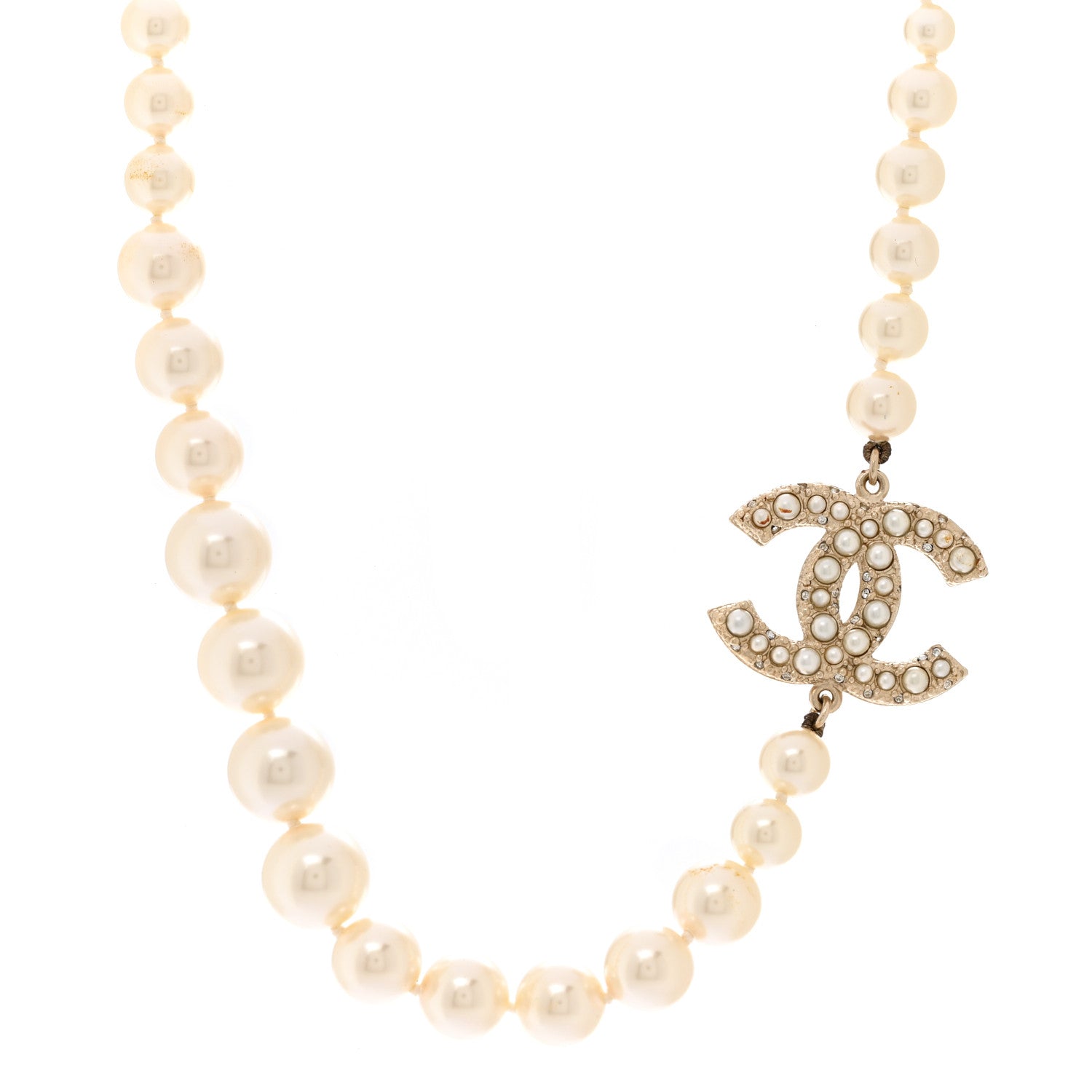 Chanel Pearl CC 100th Anniversary Necklace Light Gold 1 of 6