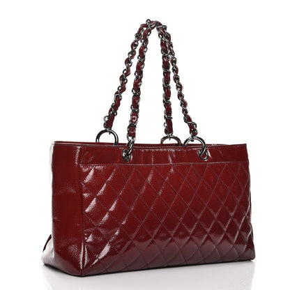 Chanel Patent Caviar Diamond Quilted Shine Small Reissue Tote Red 3 of 11