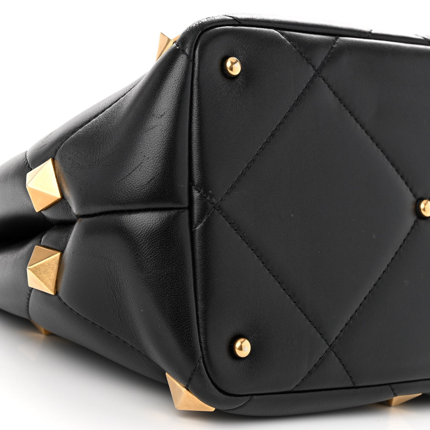 Nappa Roman Stud The Handle Bag Black