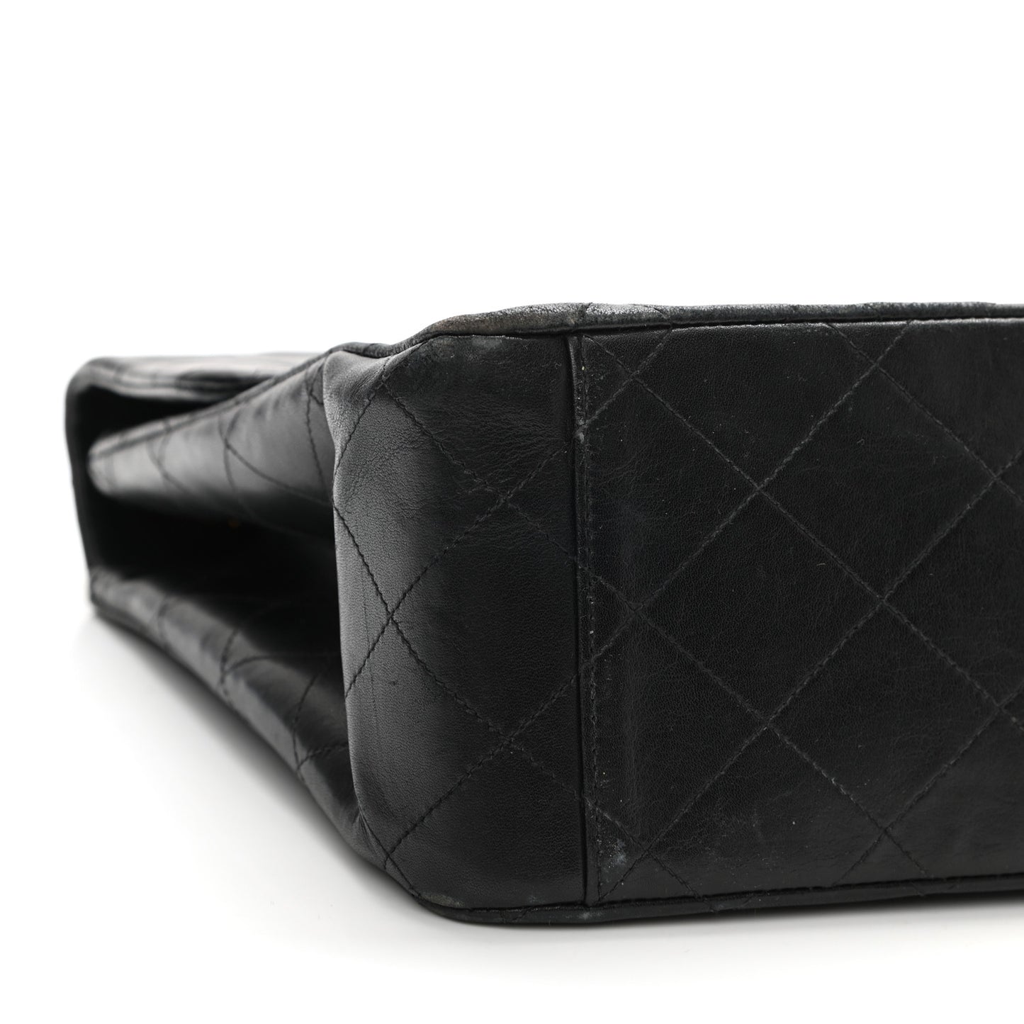 Lambskin Quilted XL Jumbo Single Flap Black